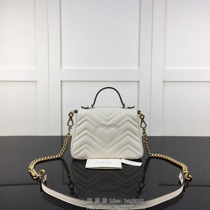 GUCCI古馳 新款 專櫃品質 原單 547260 米白 鏈條 手提 單肩 斜挎包HY1371
